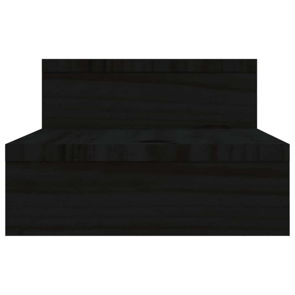 vidaXL fekete tömör fenyőfa monitorállvány (52-101) x 22 x 14 cm