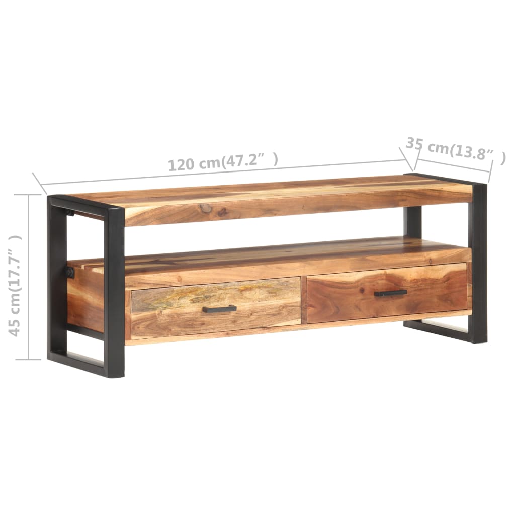 vidaXL tömör fa TV-szekrény mézszínű felülettel 120 x 35 x 45 cm