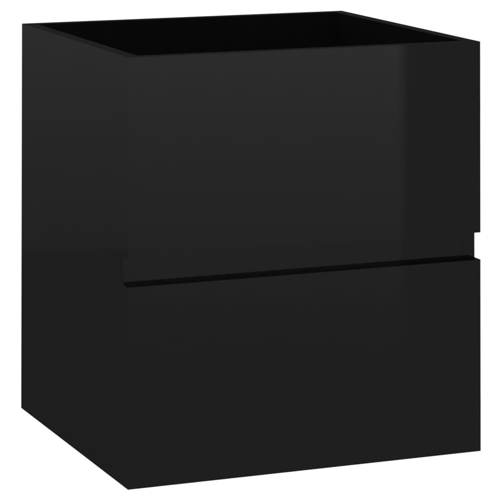 vidaXL magasfényű fekete forgácslap mosdószekrény 41 x 38,5 x 45 cm