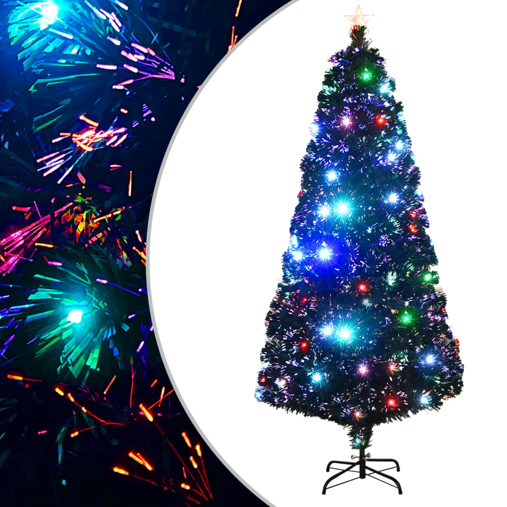 vidaXL optikai szálas műkarácsonyfa talppal/LED fénnyel 180 cm