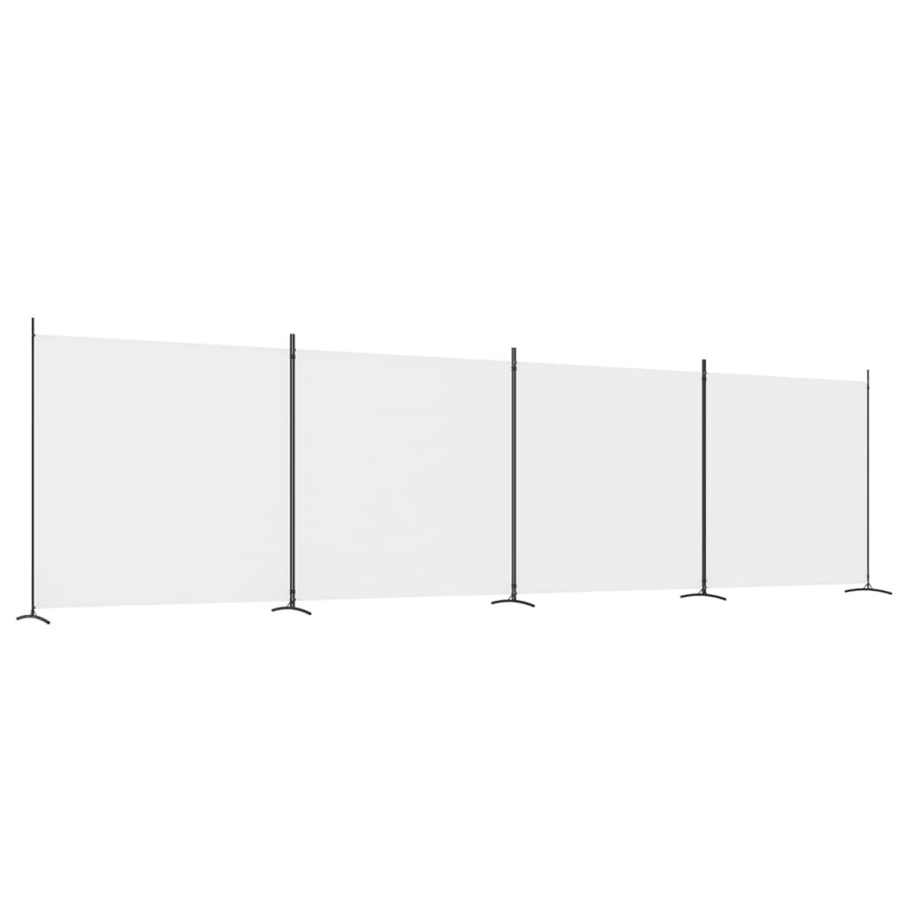 vidaXL 4 paneles fehér szövet térelválasztó 698x180 cm