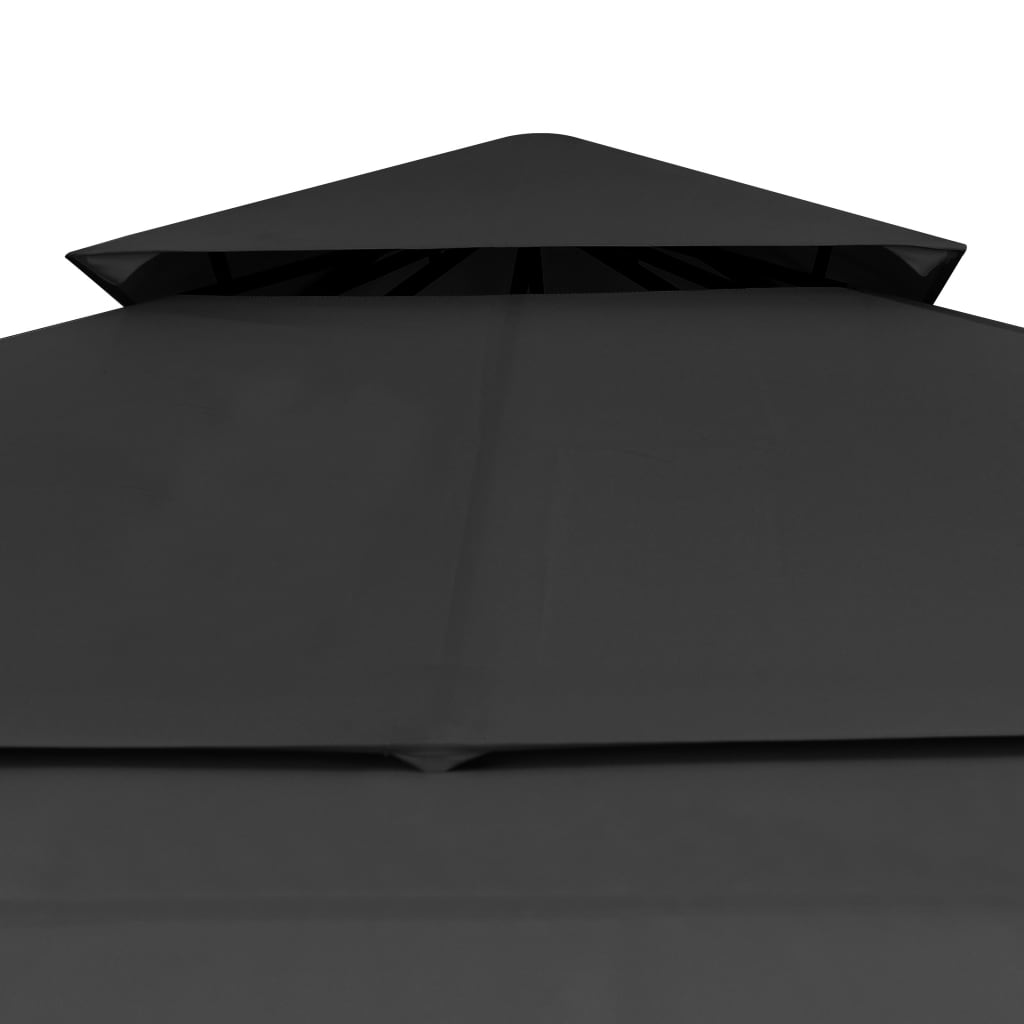 vidaXL antracit pavilon dupla kibővített tetővel 3x3x2,75 m 180 g/m²