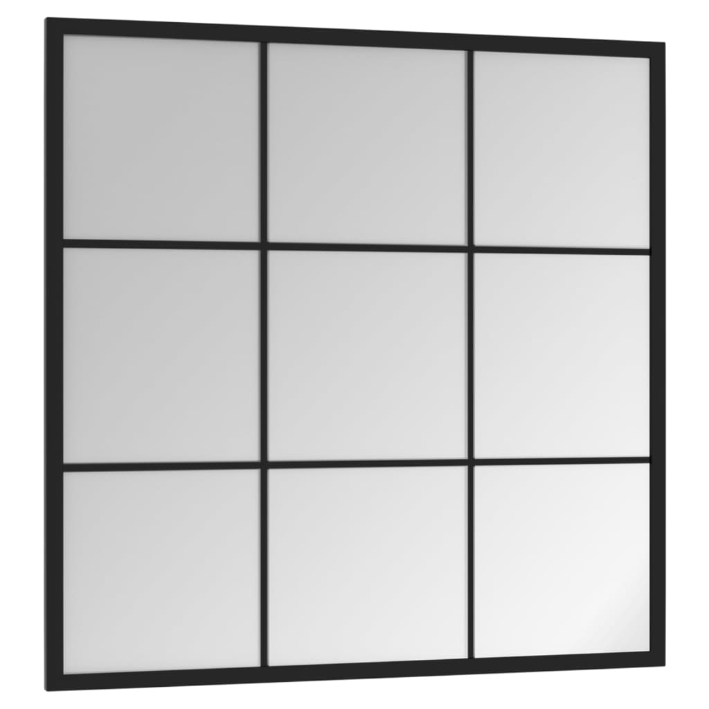 vidaXL fekete fém fali tükör 60 x 60 cm