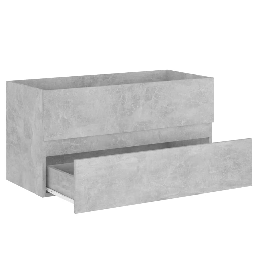 vidaXL betonszürke forgácslap mosdószekrény 90 x 38,5 x 45 cm