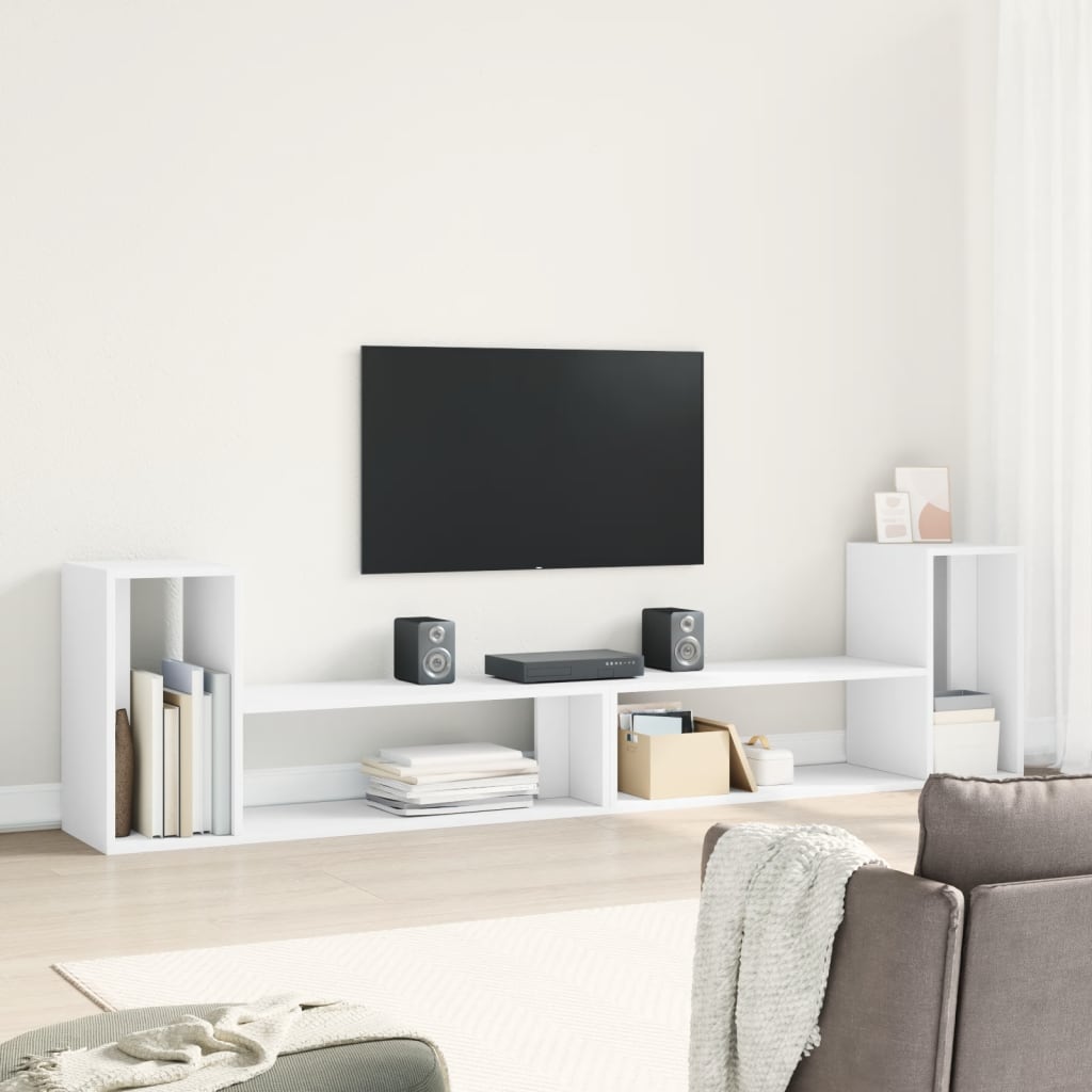 vidaXL 2 db fehér szerelt fa TV-szekrény 100 x 30 x 50 cm