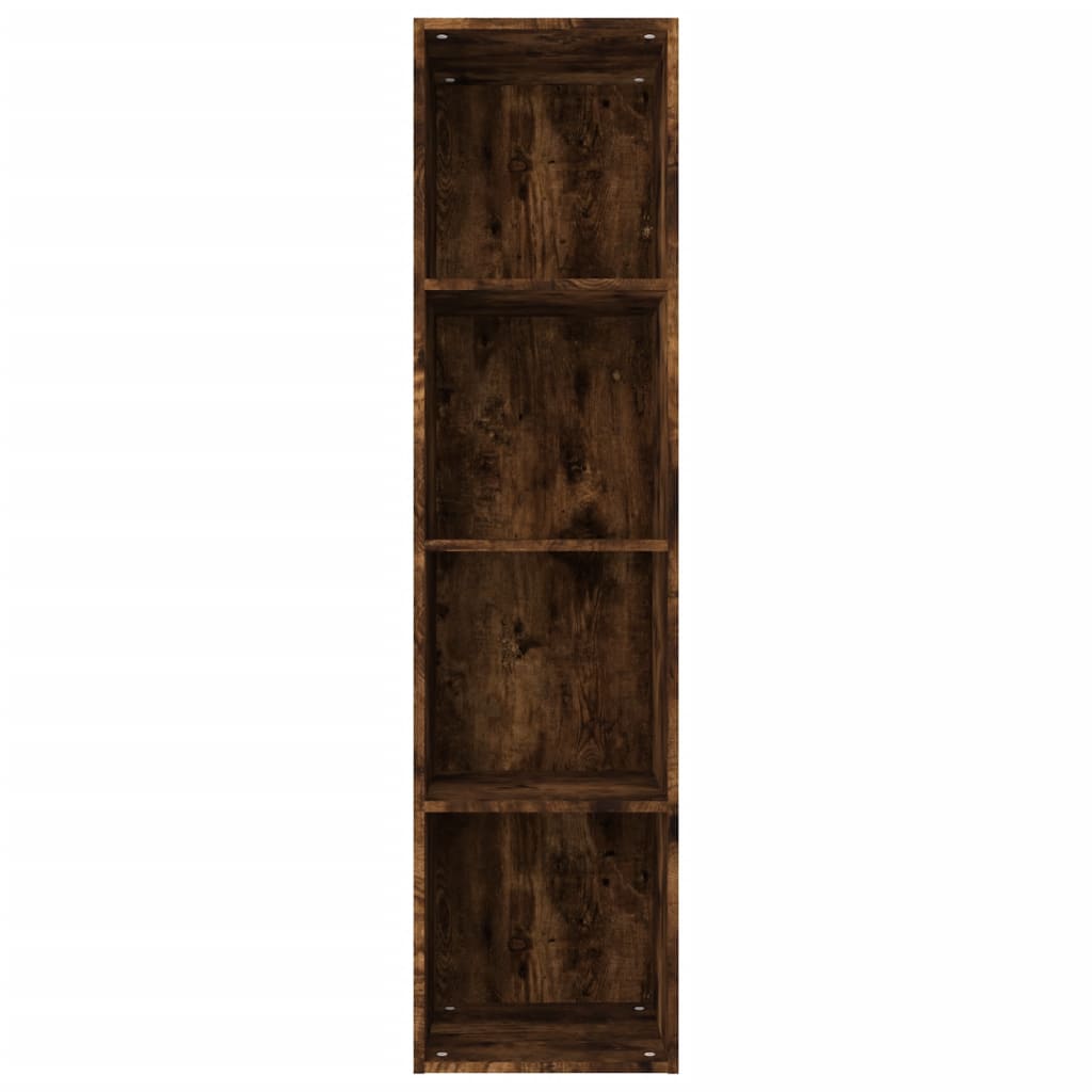 vidaXL füstös tölgyszínű szerelt fa könyv-/TV-szekrény 36x30x143 cm