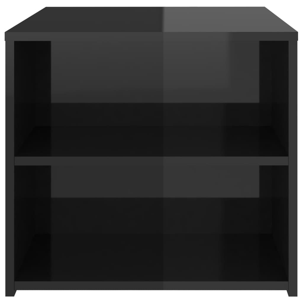 vidaXL magasfényű fekete forgácslap kisasztal 50 x 50 x 45 cm