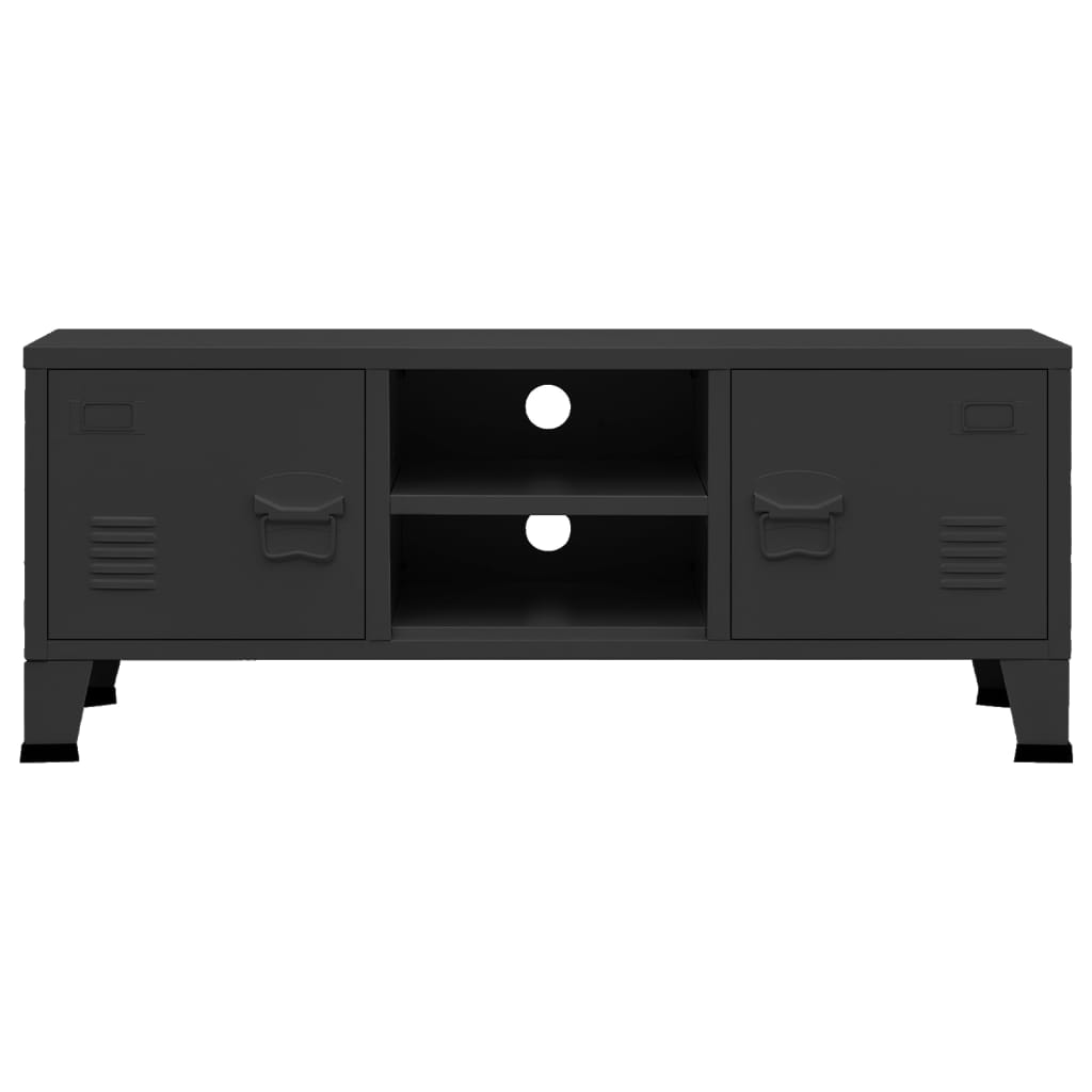 vidaXL fekete fém ipari stílusú TV-szekrény 105 x 35 x 42 cm