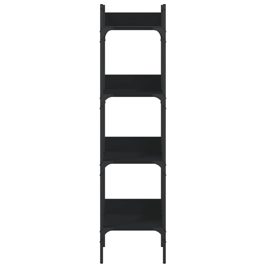 vidaXL 4 szintes fekete szerelt fa könyvespolc 35 x 30 x 138,5 cm