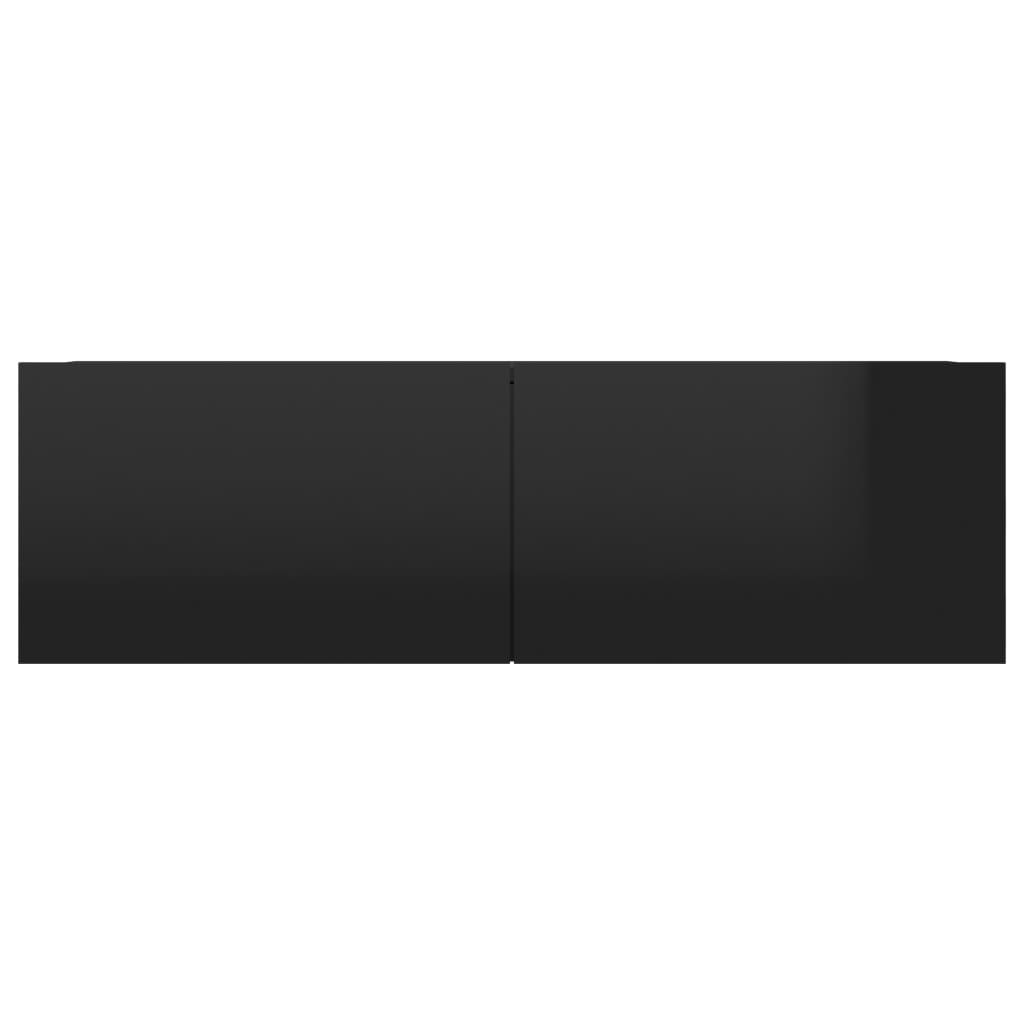 vidaXL magasfényű fekete forgácslap TV-szekrény 100 x 30 x 30 cm