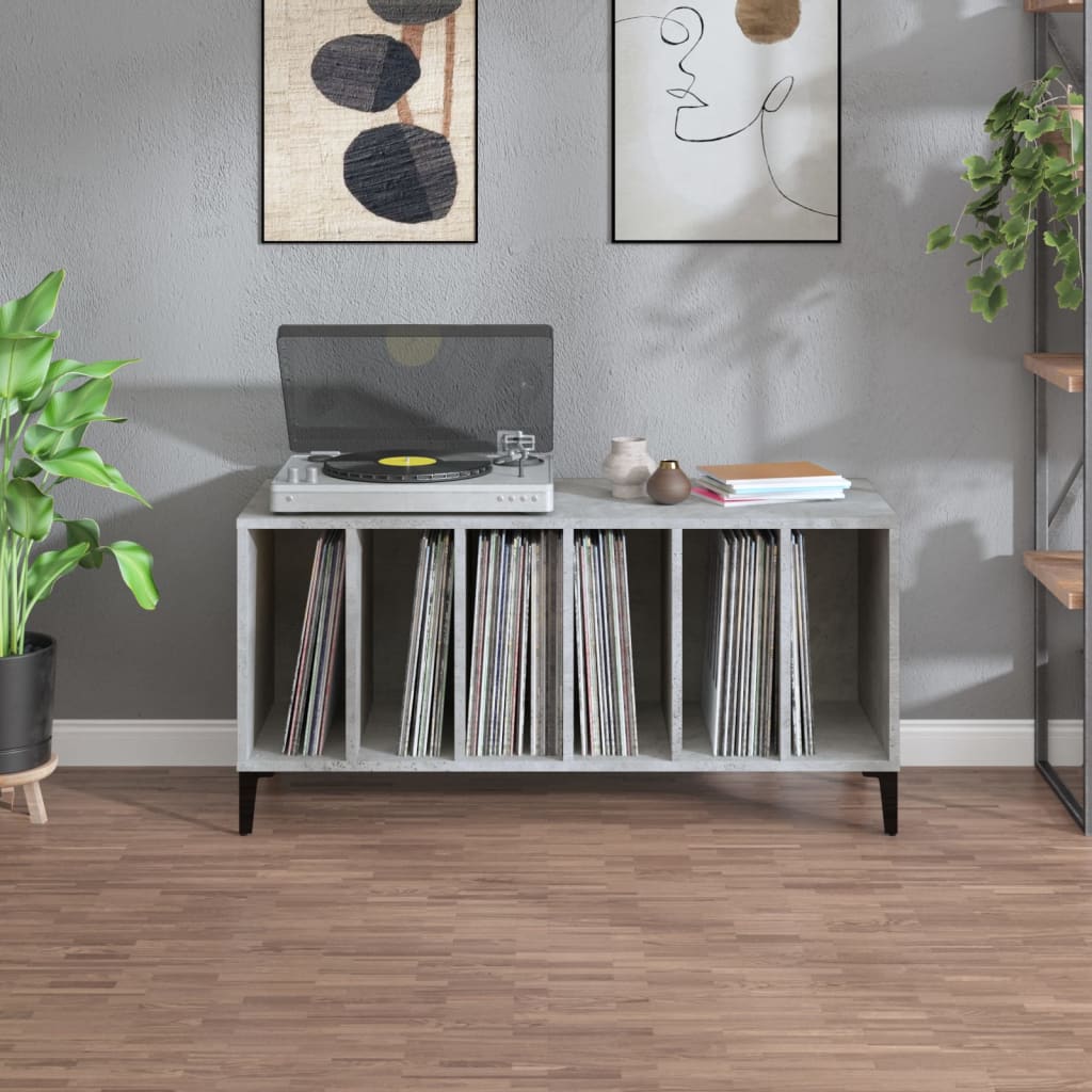 vidaXL betonszürke szerelt fa hanglemezszekrény 100 x 38 x 48 cm