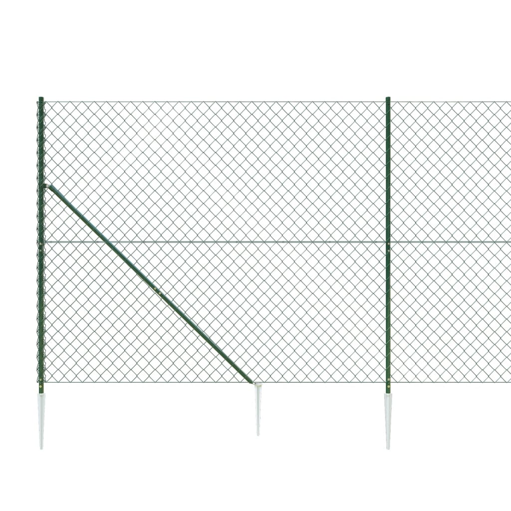 vidaXL zöld drótkerítés cövekekkel 1,6 x 10 m
