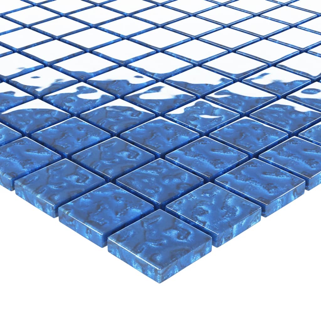 vidaXL 11 db kék üveg mozaikcsempe 30 x 30 cm