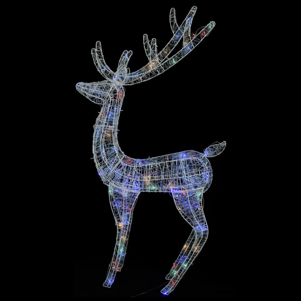 vidaXL színes XXL akril karácsonyi rénszarvas 250 LED-del 180 cm