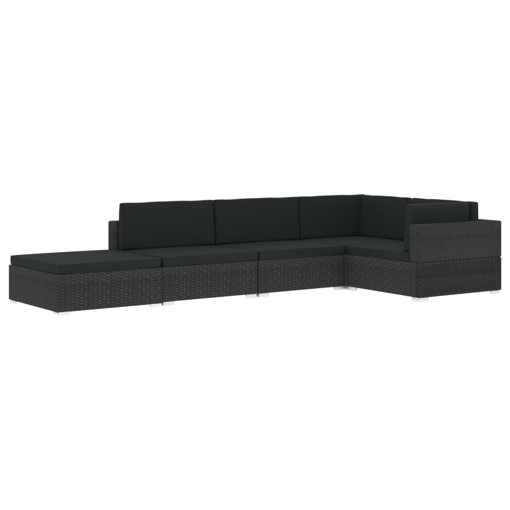 vidaXL 1 db szürke polyrattan moduláris középső kanapé párnákkal