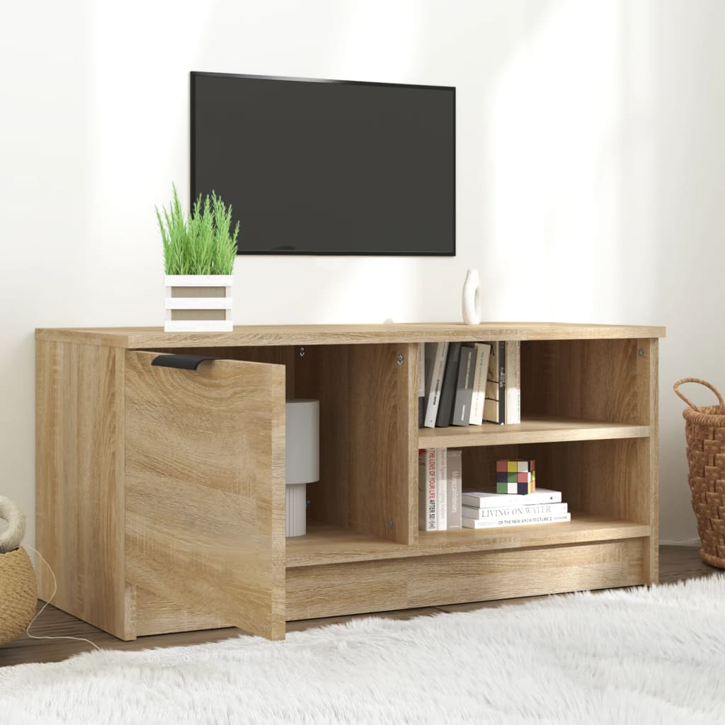 vidaXL sonoma-tölgyszínű szerelt fa fali TV-szekrény 80x35x36,5 cm