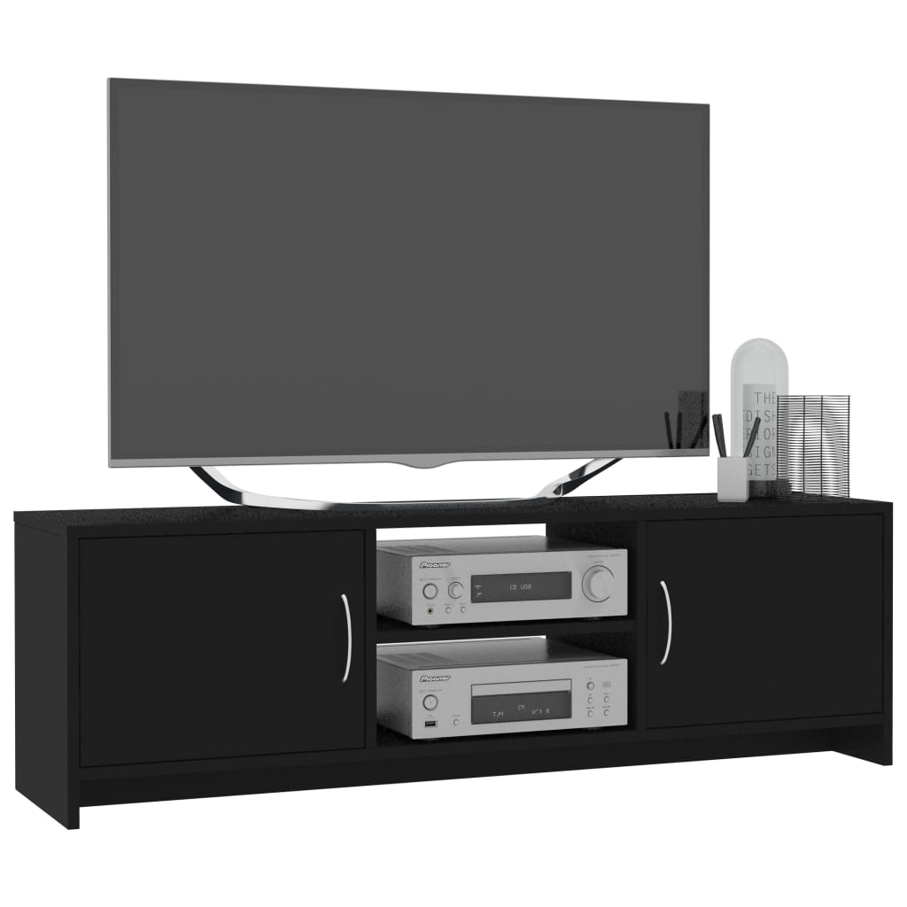 vidaXL fekete forgácslap TV-szekrény 120 x 30 x 37,5 cm