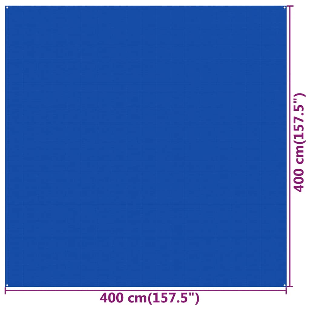 vidaXL kék HDPE sátorszőnyeg 400 x 400 cm