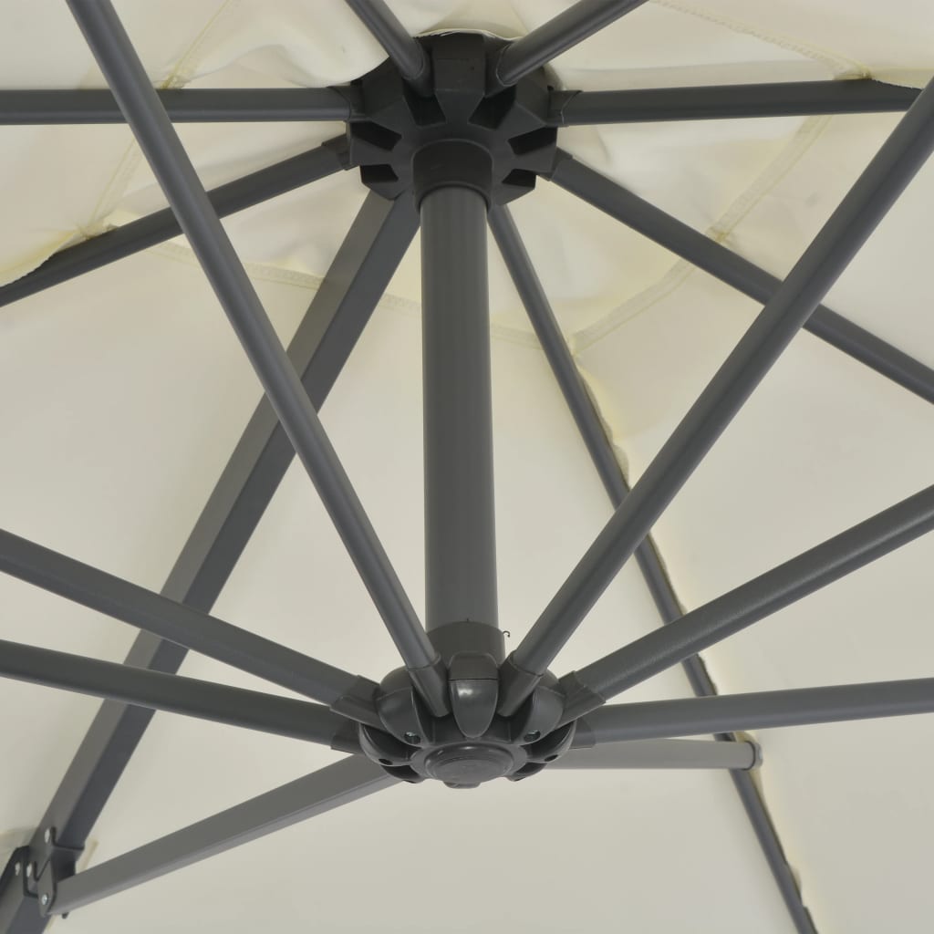 vidaXL homokszínű konzolos napernyő acélrúddal 250 x 250 cm