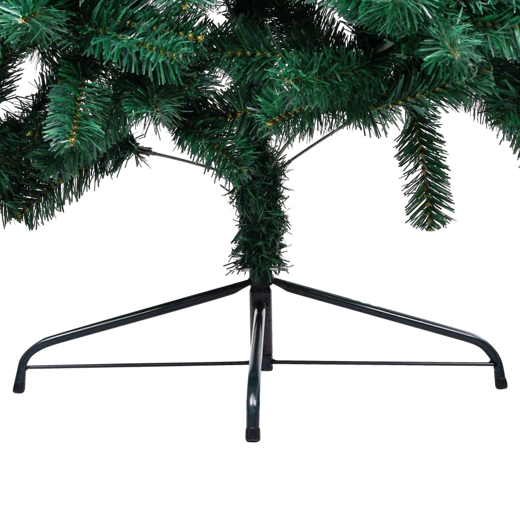 vidaXL zöld PVC megvilágított fél műkarácsonyfa állvánnyal 180 cm