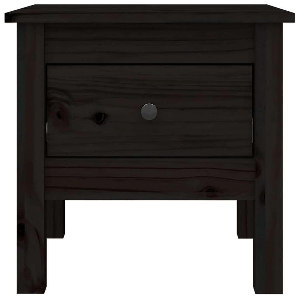vidaXL fekete tömör fenyőfa kisasztal 40 x 40 x 39 cm