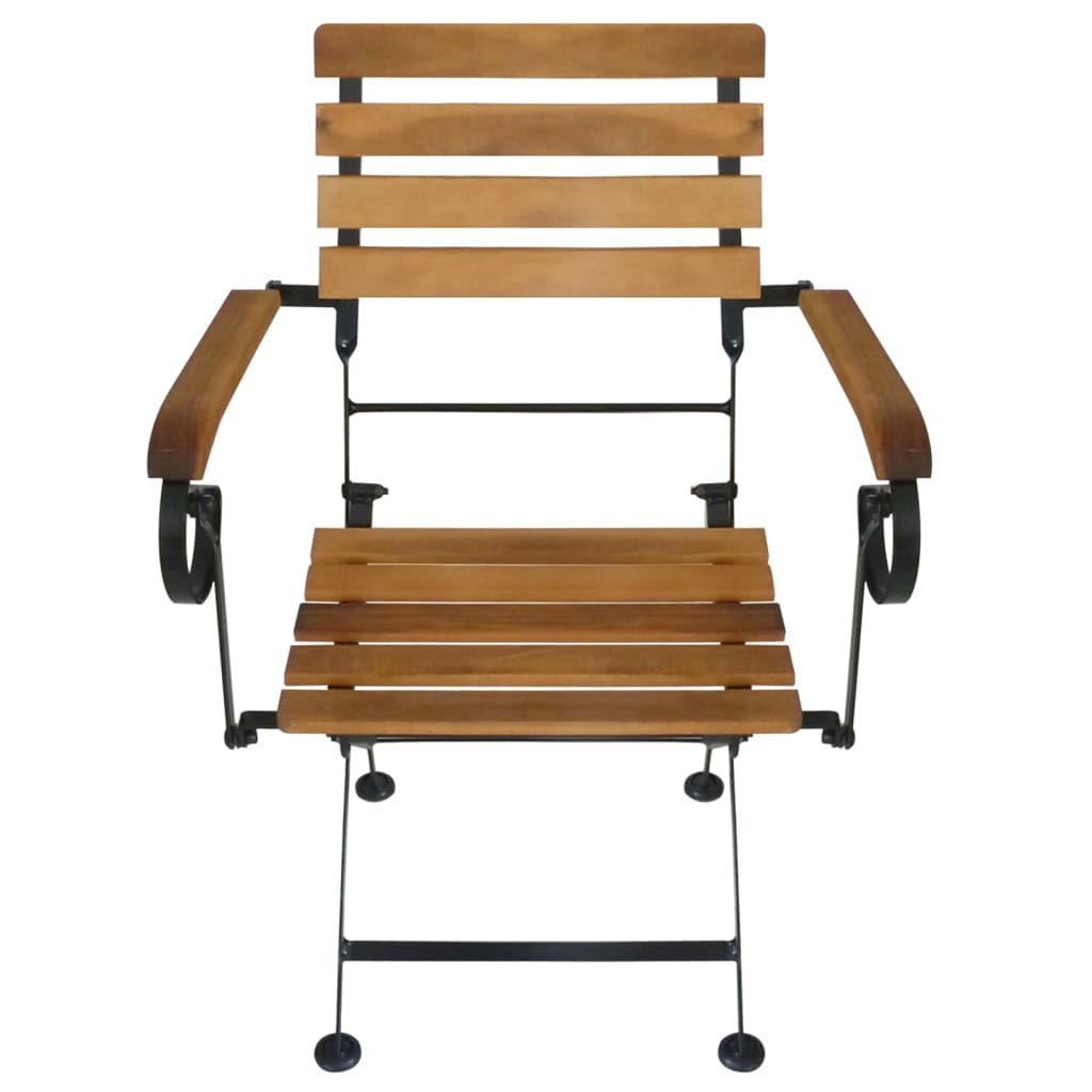 vidaXL 4 darab acél és tömör akácfa kerti összecsukható szék