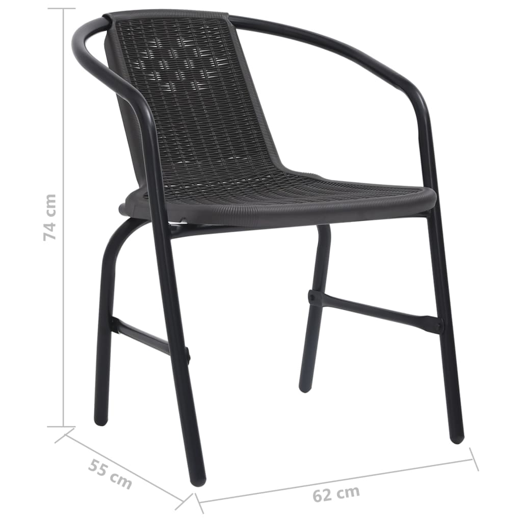 vidaXL 4 db műanyagrattan és acél kerti szék 110 kg