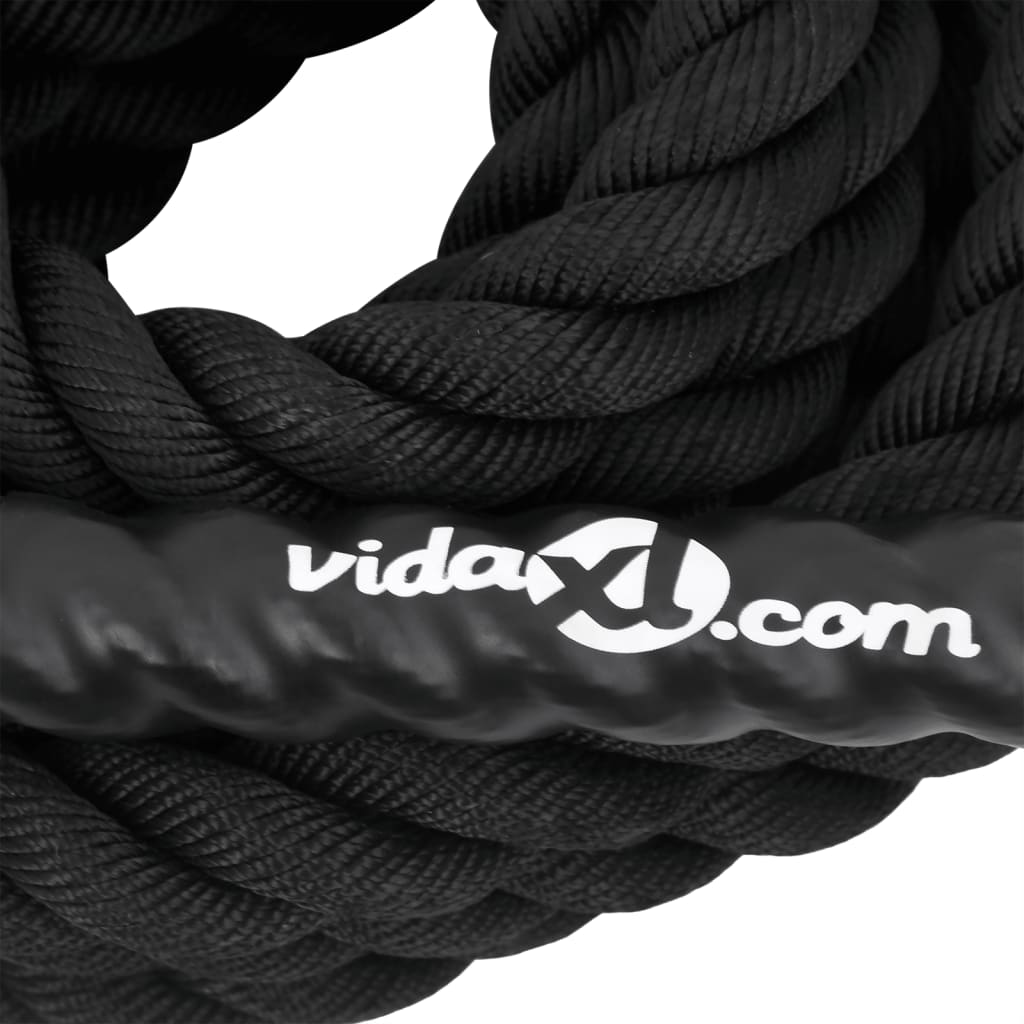vidaXL fekete poliészter edzőkötél 6 m 4,5 kg