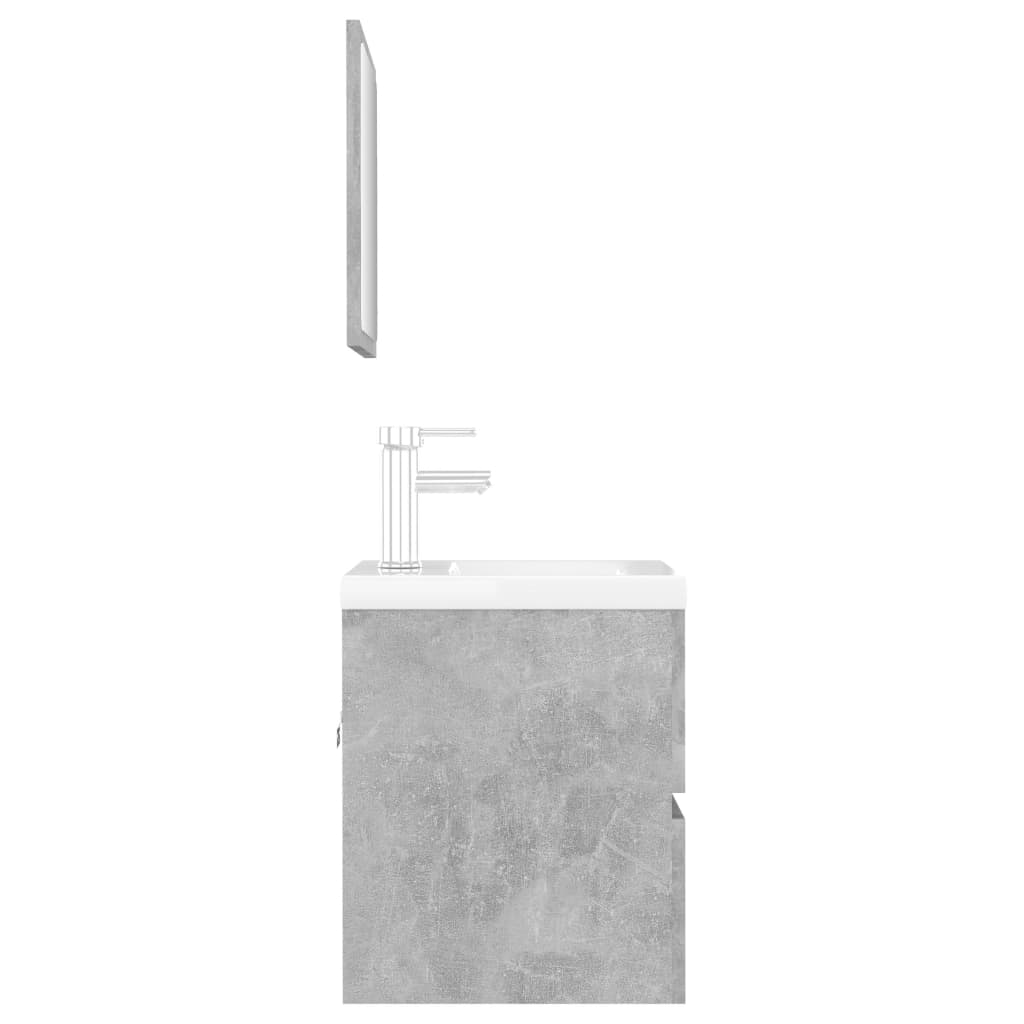 vidaXL betonszürke szerelt fa fürdőszobai bútorszett