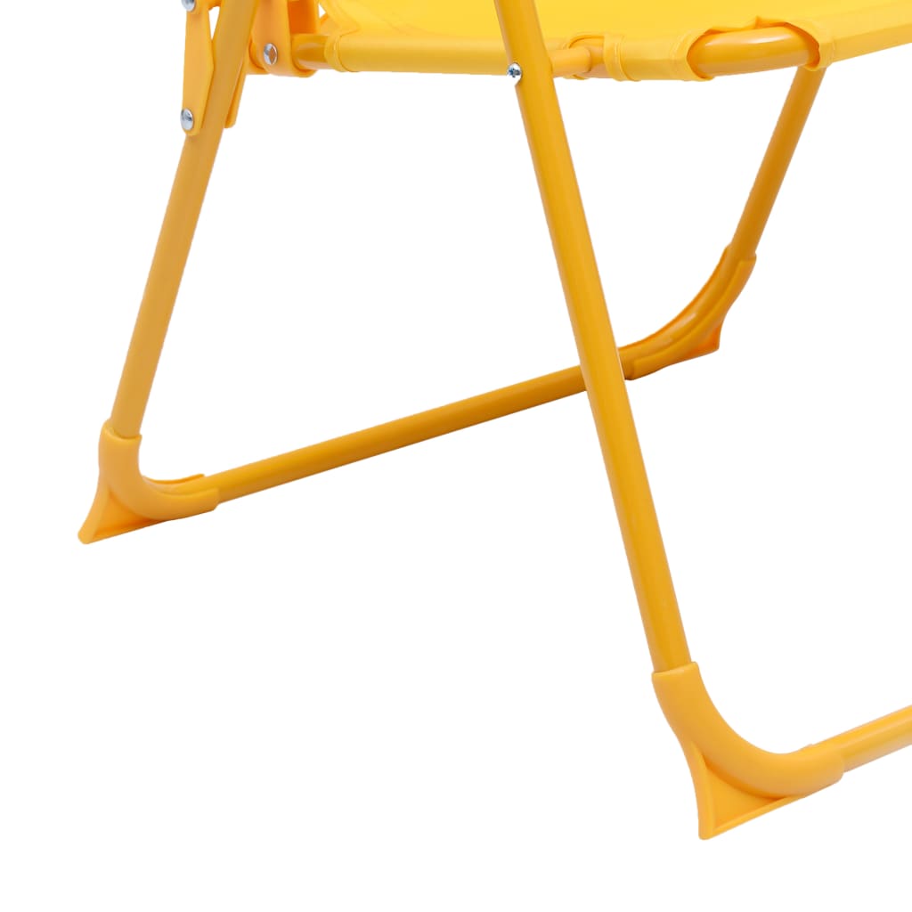 vidaXL 3 részes sárga kerti gyerekbisztrószett napernyővel