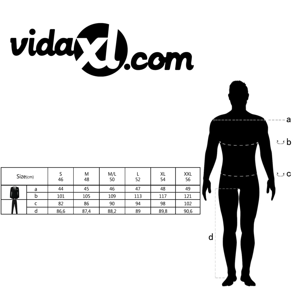 vidaXL kétrészes 54-es méretű szürke férfiöltöny