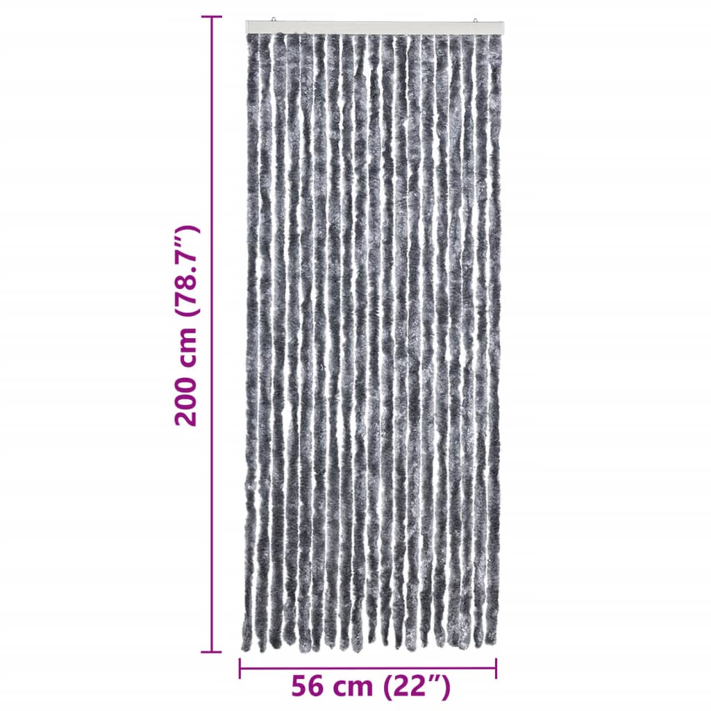 vidaXL ezüstszínű zsenília rovarfüggöny 56 x 200 cm