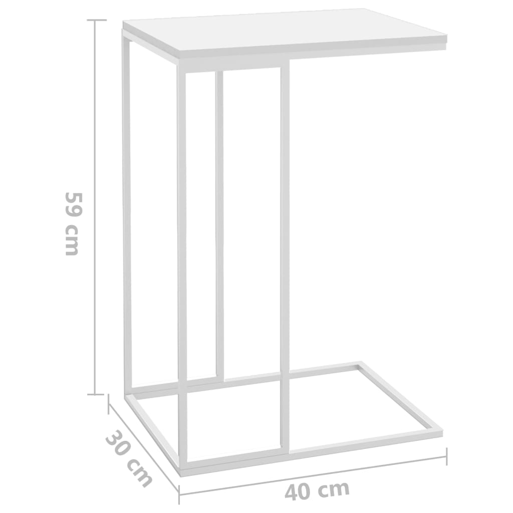 vidaXL fehér szerelt fa kisasztal 40 x 30 x 59 cm
