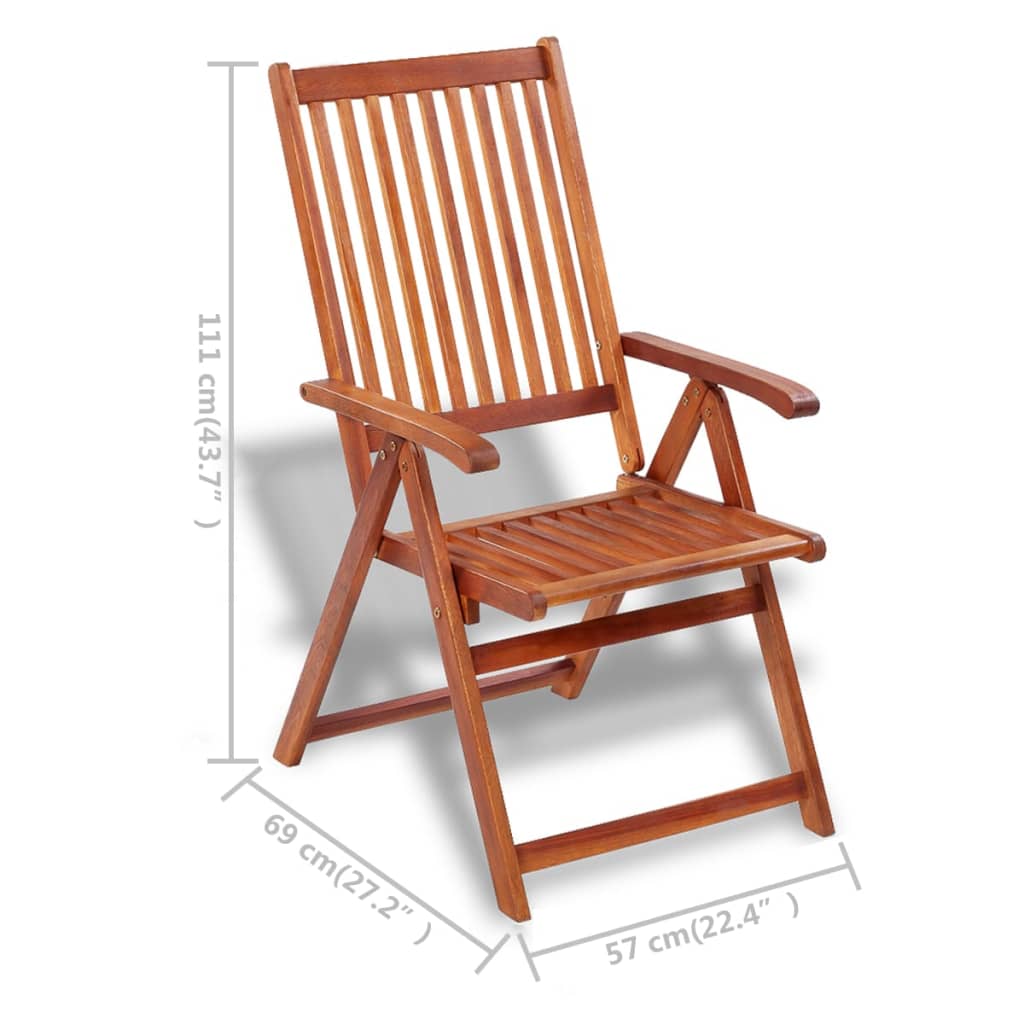 vidaXL 2 db barna összecsukható tömör akácfa kerti szék