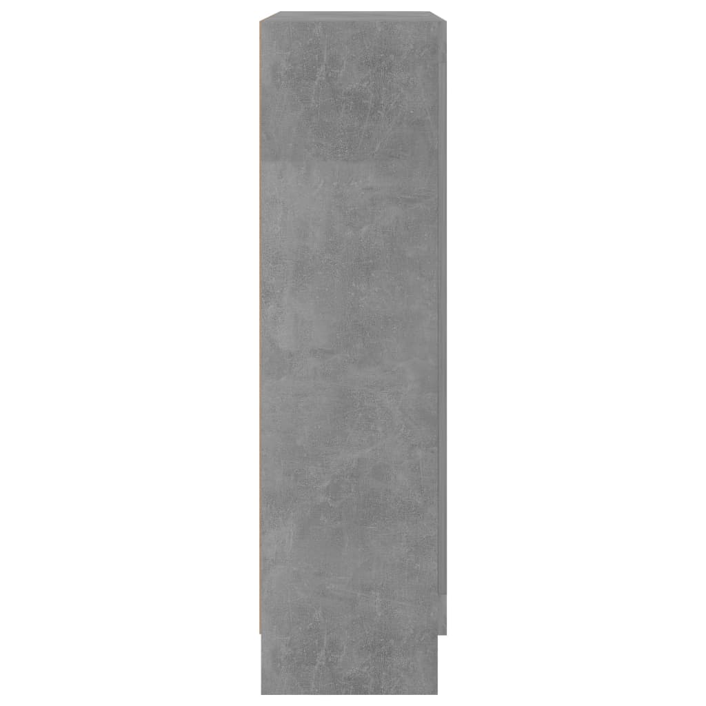 vidaXL betonszürke forgácslap vitrinszekrény 82,5 x 30,5 x 115 cm