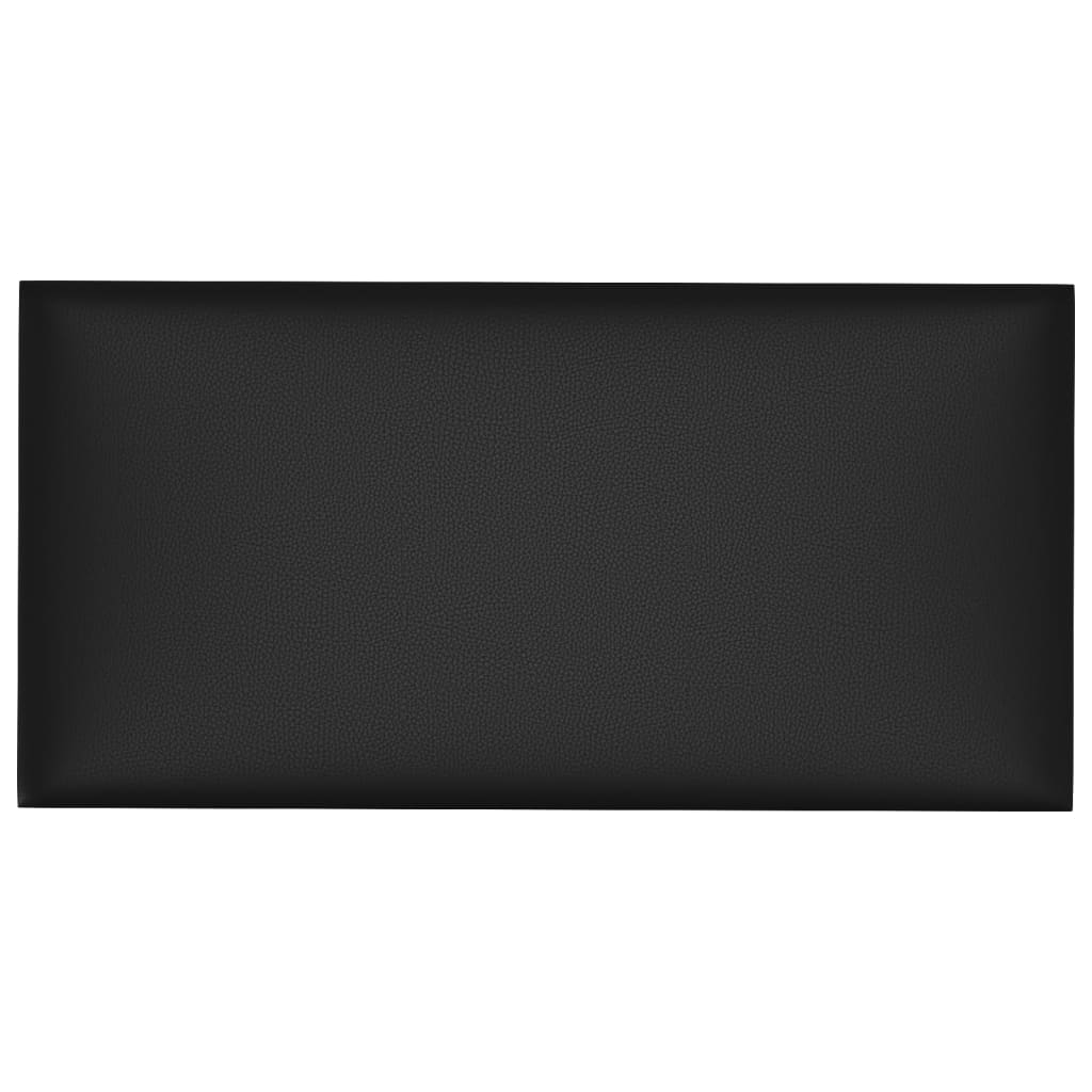 vidaXL 12 db fekete műbőr fali panel 30 x 15 cm 0,54 m²