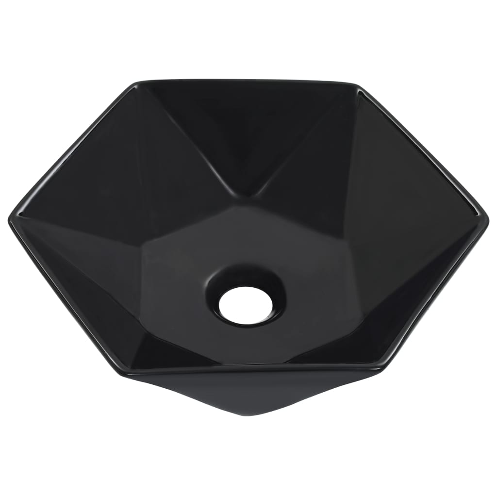 vidaXL fekete kerámia mosdókagyló 41 x 36,5 x 12 cm