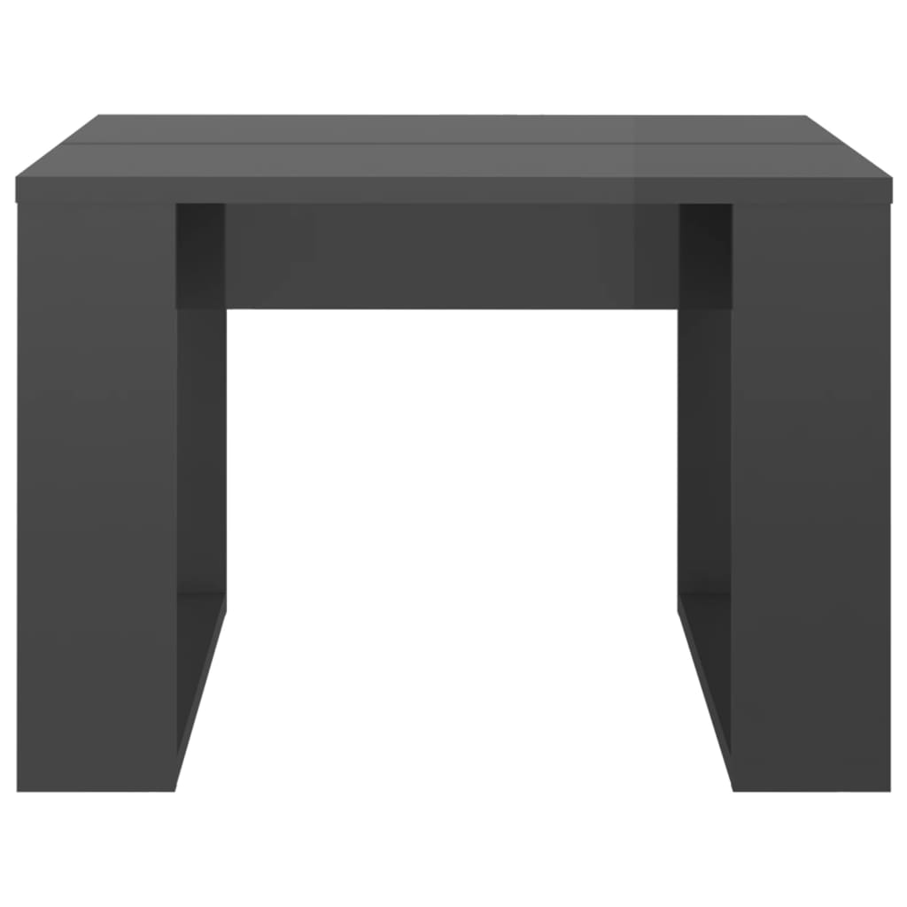 vidaXL magasfényű szürke forgácslap kisasztal 50 x 50 x 35 cm