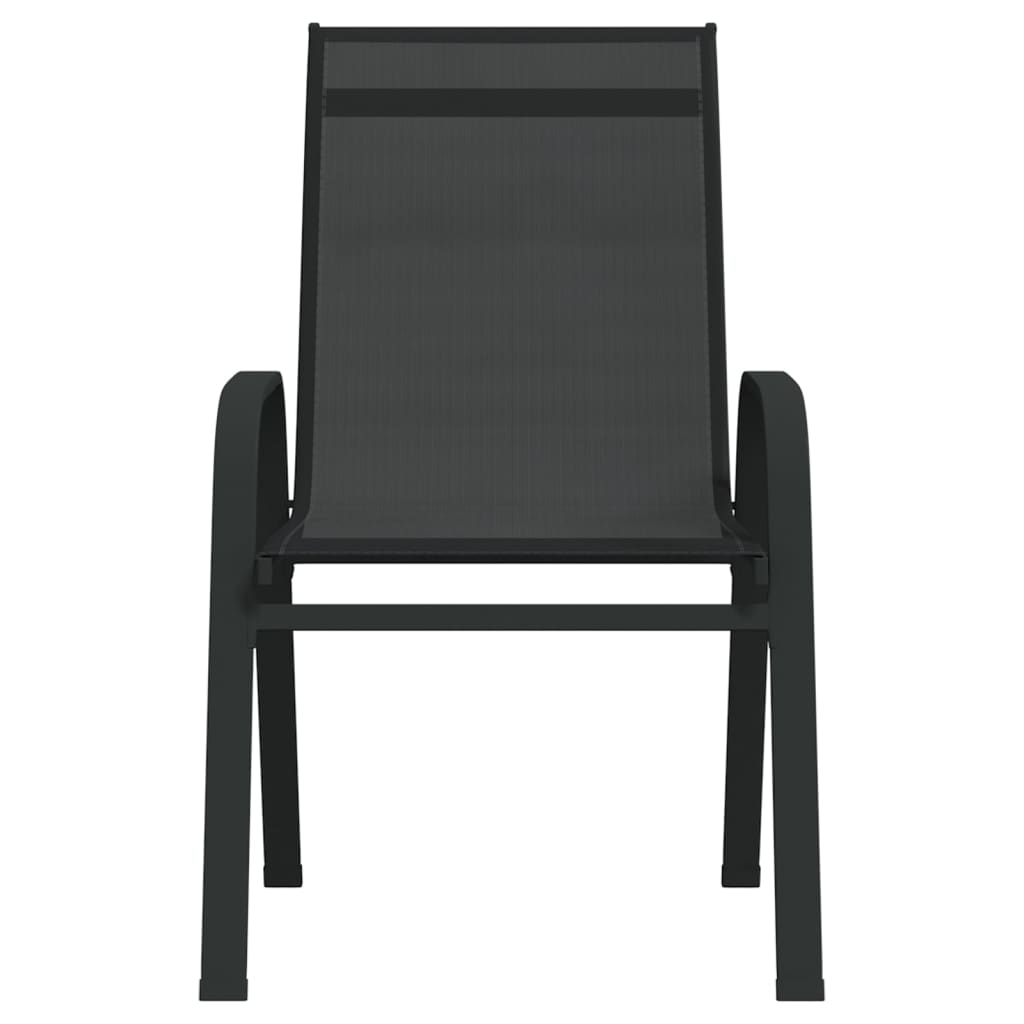 vidaXL 2 db fekete textilén rakásolható kerti szék