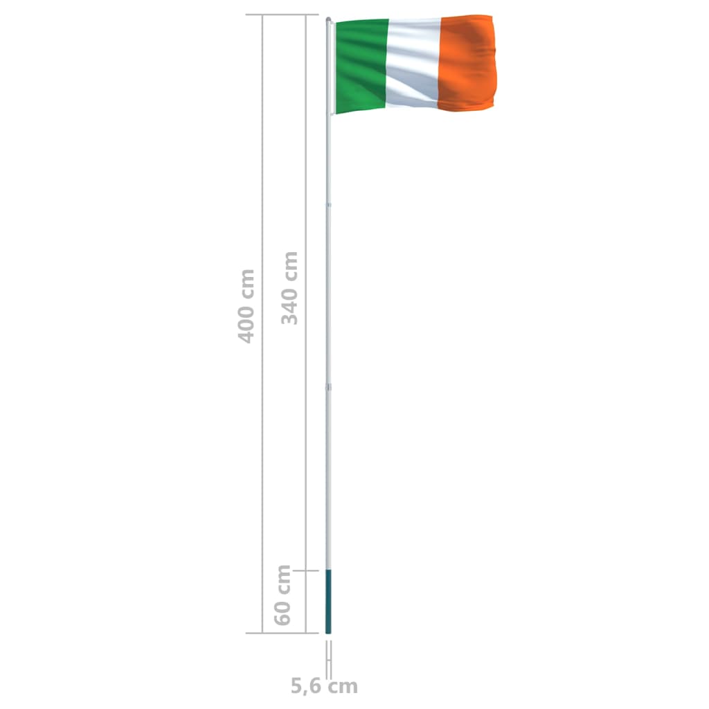 vidaXL ír zászló alumíniumrúddal 4 m