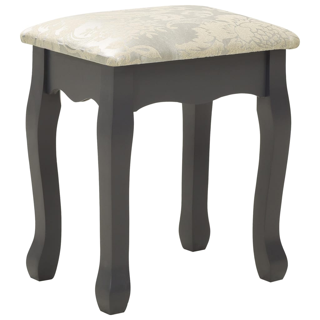 vidaXL szürke császárfa MDF fésülködőasztal ülőkével 65x36x128 cm