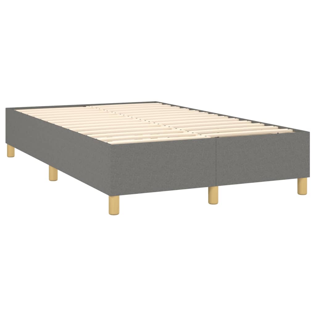 vidaXL sötétszürke szövet rugós ágy matraccal 120 x 200 cm