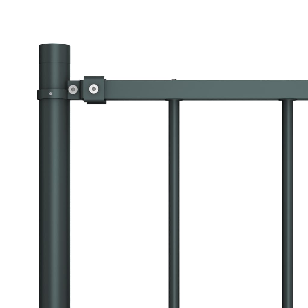 vidaXL antracitszürke porszórt acél kerítéspanel oszlopokkal 1,7 x 1 m