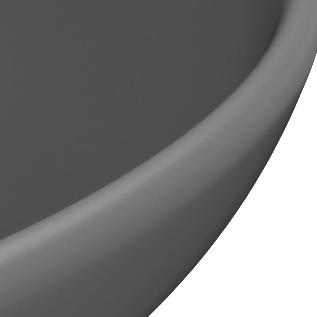 vidaXL kerek matt sötétszürke kerámia luxus mosdókagyló 32,5 x 14 cm