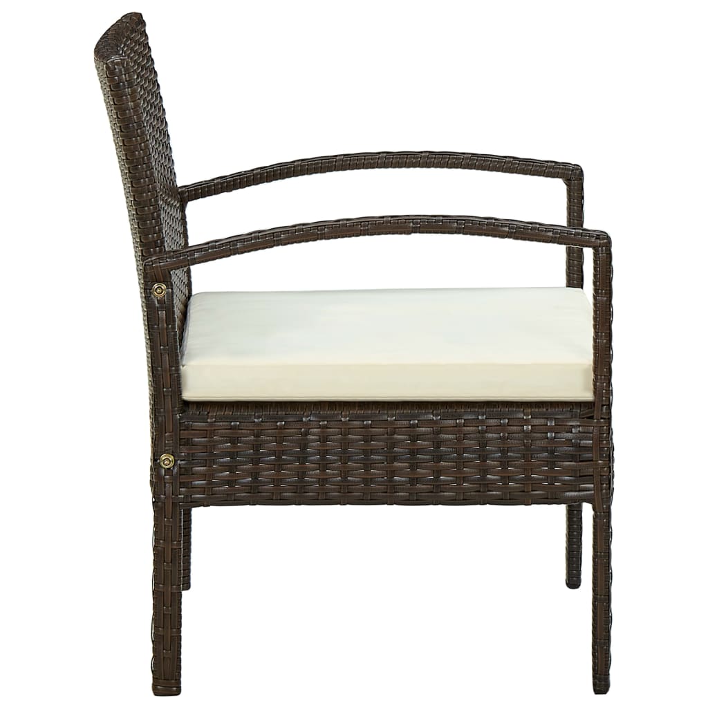 vidaXL barna polyrattan kerti szék párnával