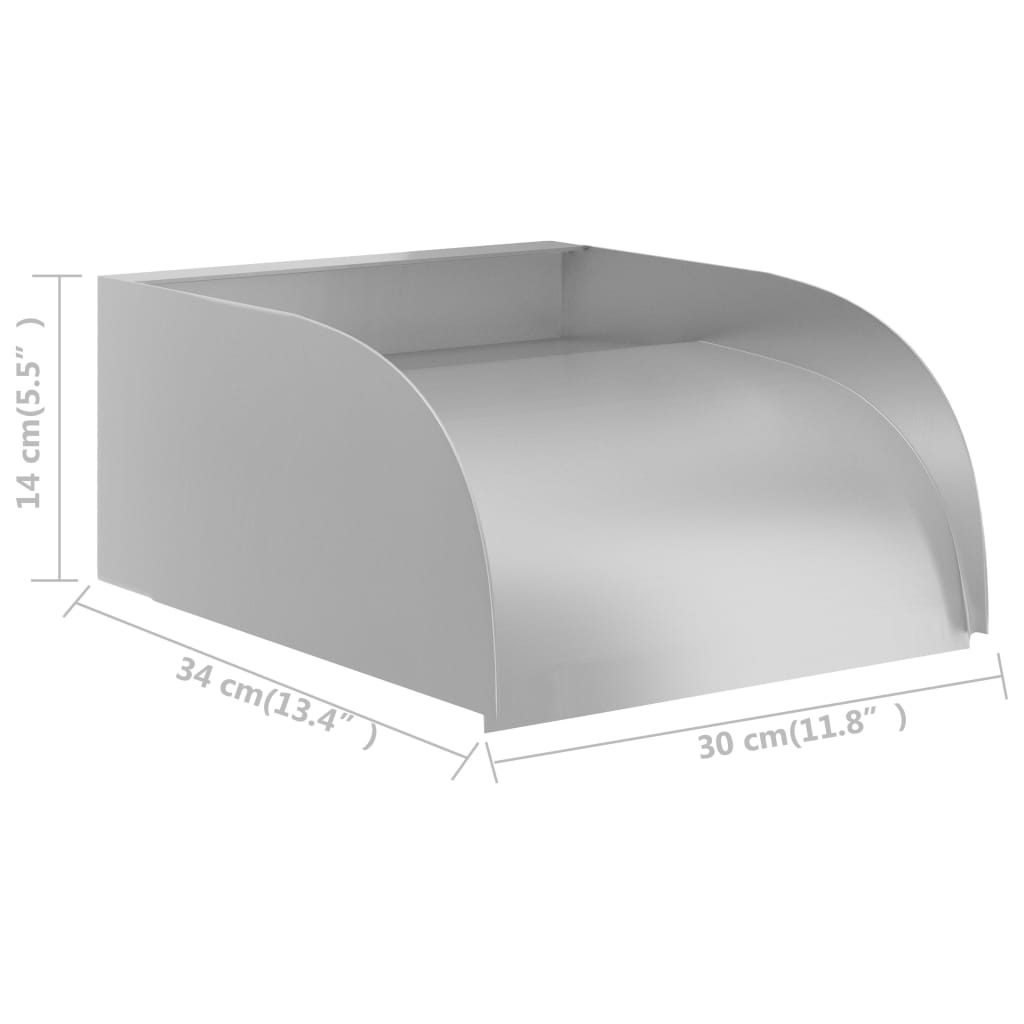 vidaXL 304-es rozsdamentes acél vízesés 30 x 34 x 14 cm