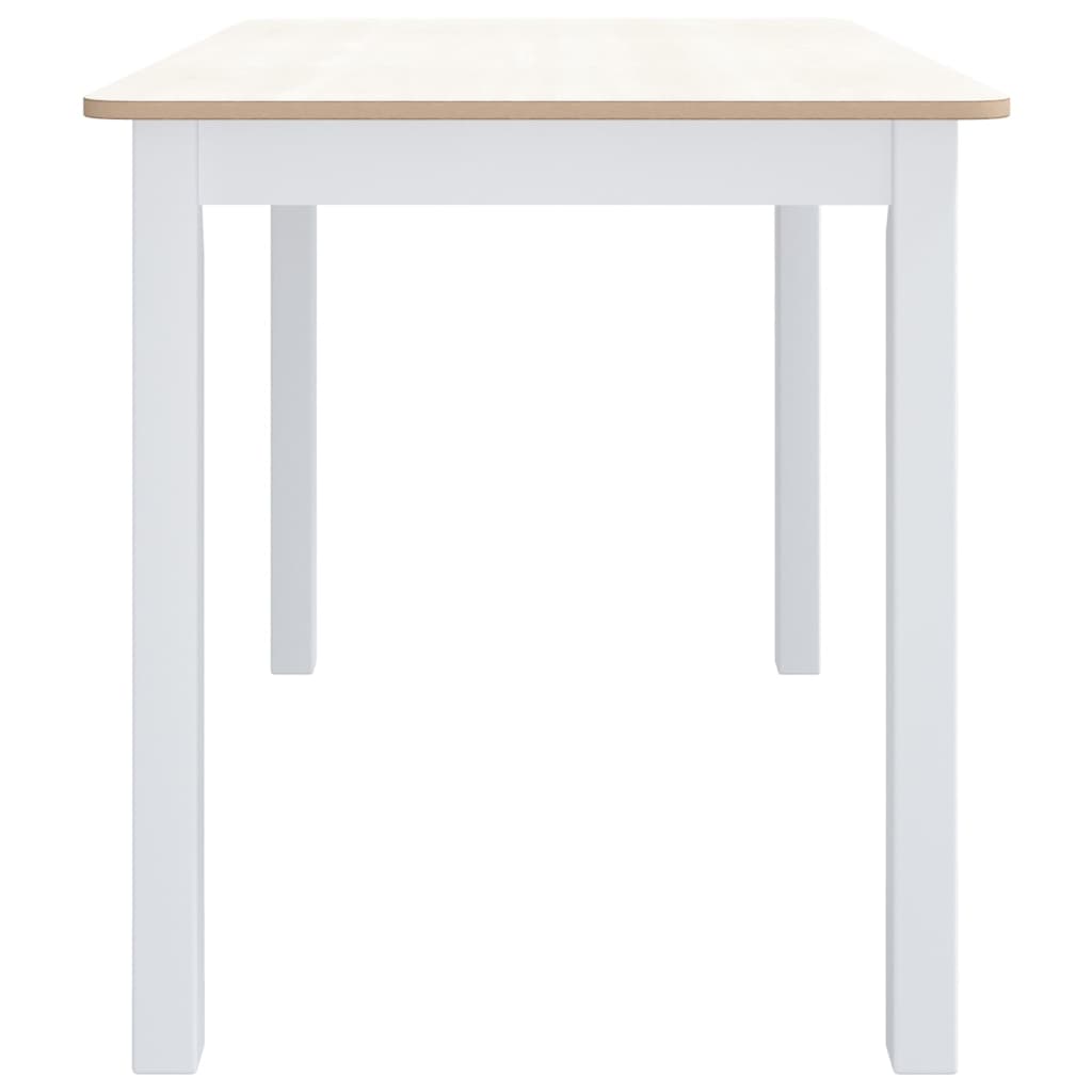 vidaXL fehér és barna tömör gumifa étkezőasztal 114 x 71 x 75 cm