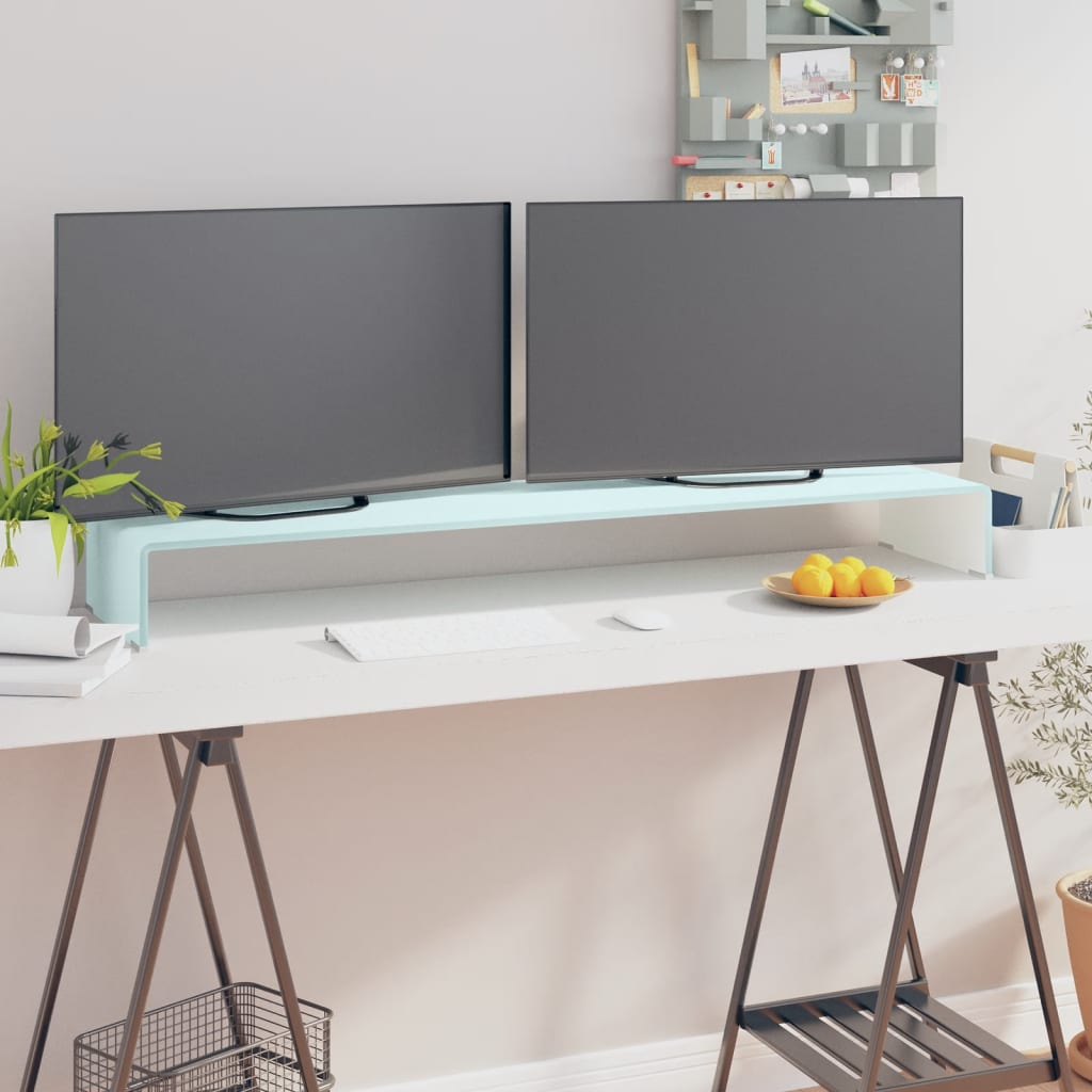 vidaXL zöld üveg TV állvány/monitor magasító 120 x 30 x 13 cm