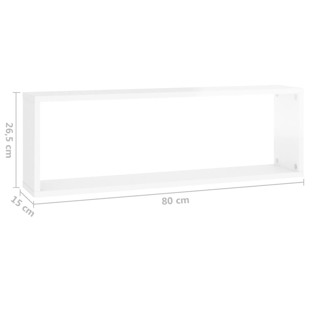 vidaXL 4 db magasfényű fehér forgácslap fali kockapolc 80x15x26,5 cm