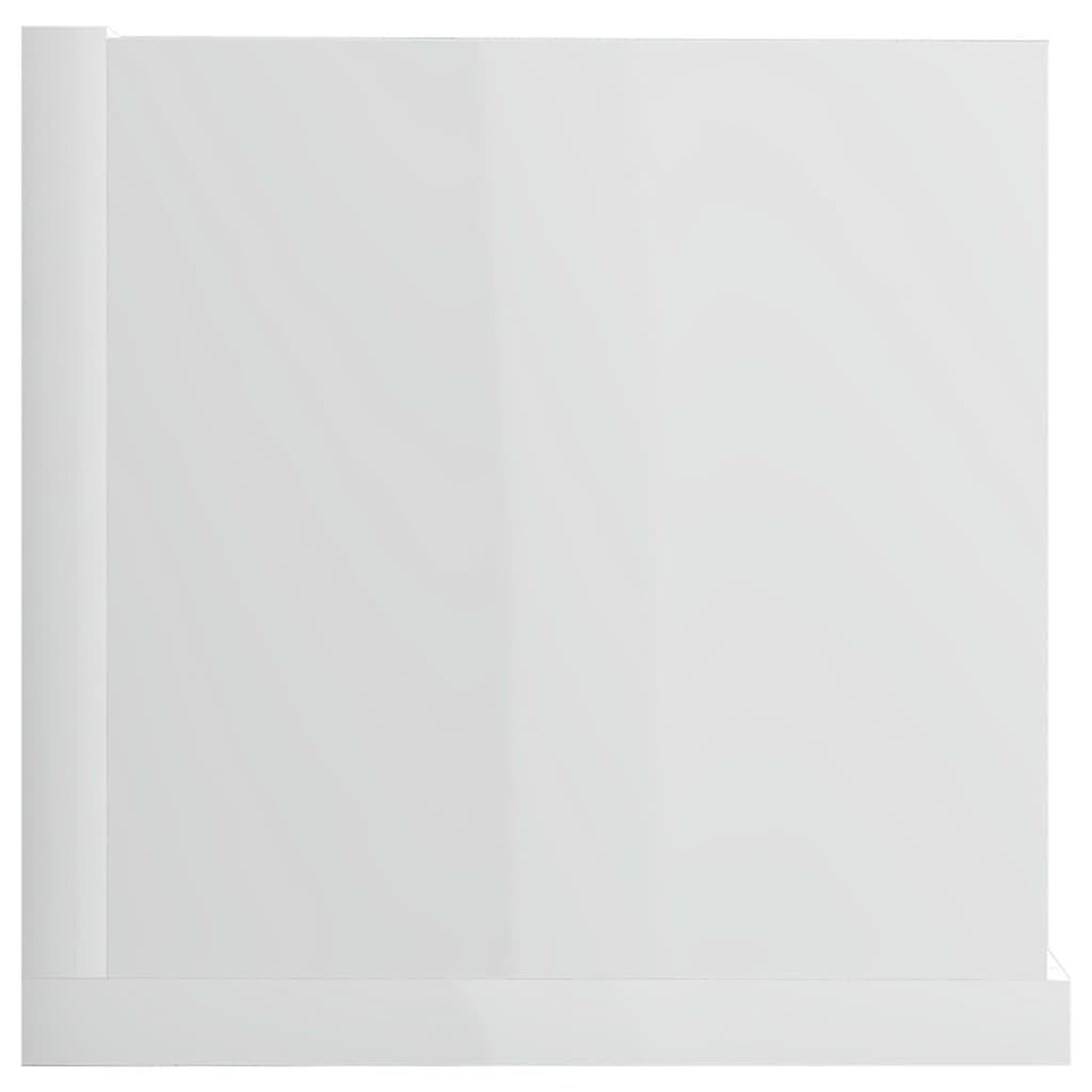 vidaXL fehér magasfényű forgácslap CD-tartó fali polc 100 x 18 x 18 cm